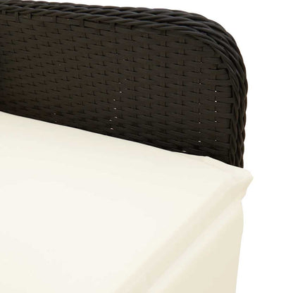 5Dílný Zahradní Bistro Set S Poduškami Černý Polyratan