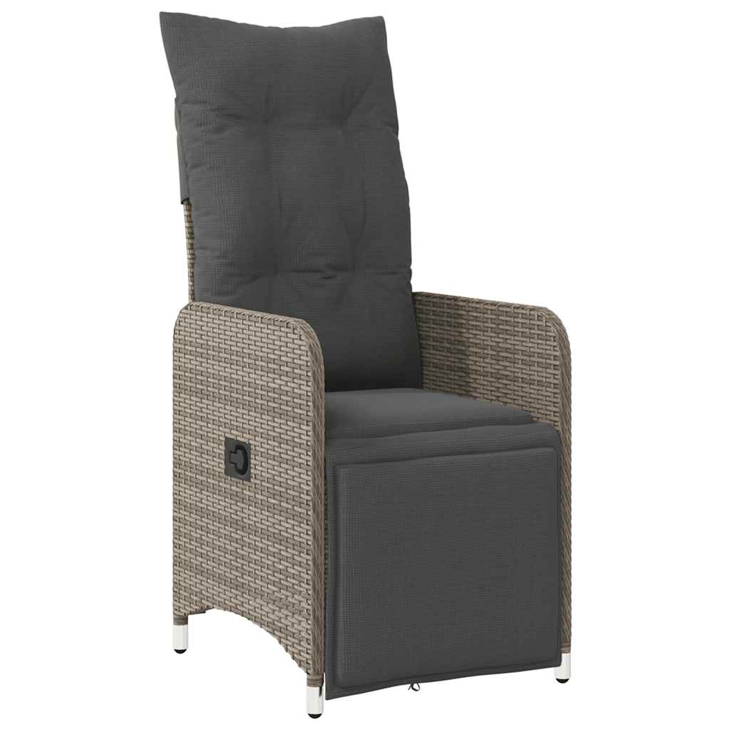 3Dílný Zahradní Bistro Set S Poduškami Šedý Polyratan