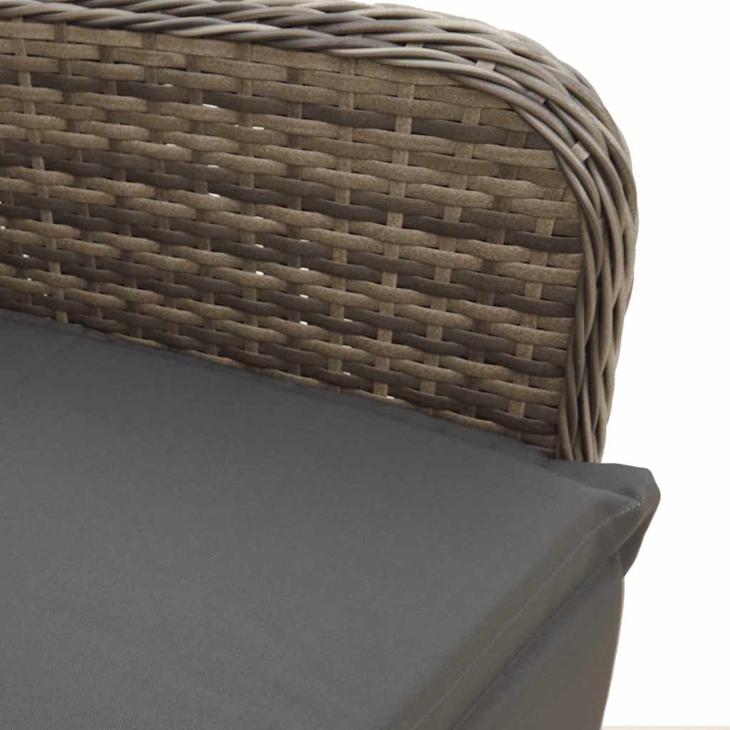 3Dílný Zahradní Bistro Set S Poduškami Šedý Polyratan