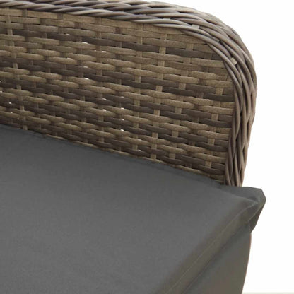 9Dílný Zahradní Bistro Set S Poduškami Šedý Polyratan