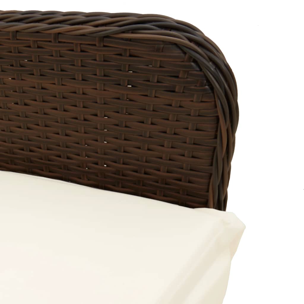 5Dílný Zahradní Bistro Set S Poduškami Hnědý Polyratan