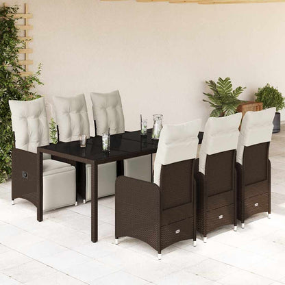 5Dílný Zahradní Bistro Set S Poduškami Hnědý Polyratan