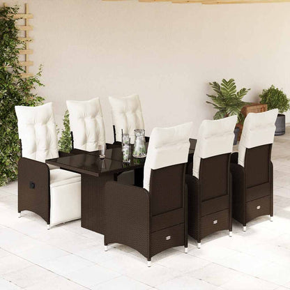 5Dílný Zahradní Bistro Set S Poduškami Hnědý Polyratan
