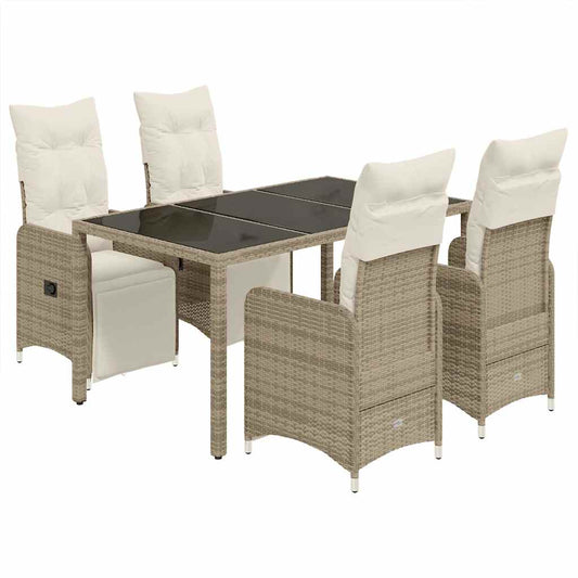 5Dílný Zahradní Bistro Set S Poduškami Hnědý Polyratan