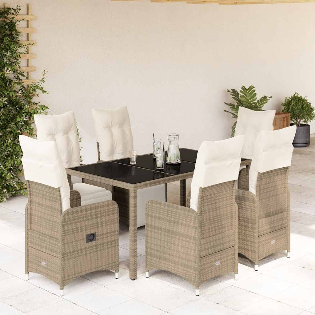 5Dílný Zahradní Bistro Set S Poduškami Hnědý Polyratan