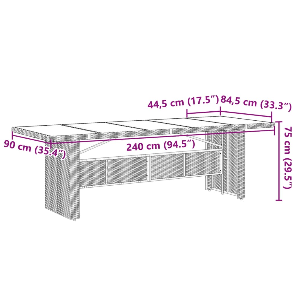 9Dílný Zahradní Bistro Set S Poduškami Šedý Polyratan