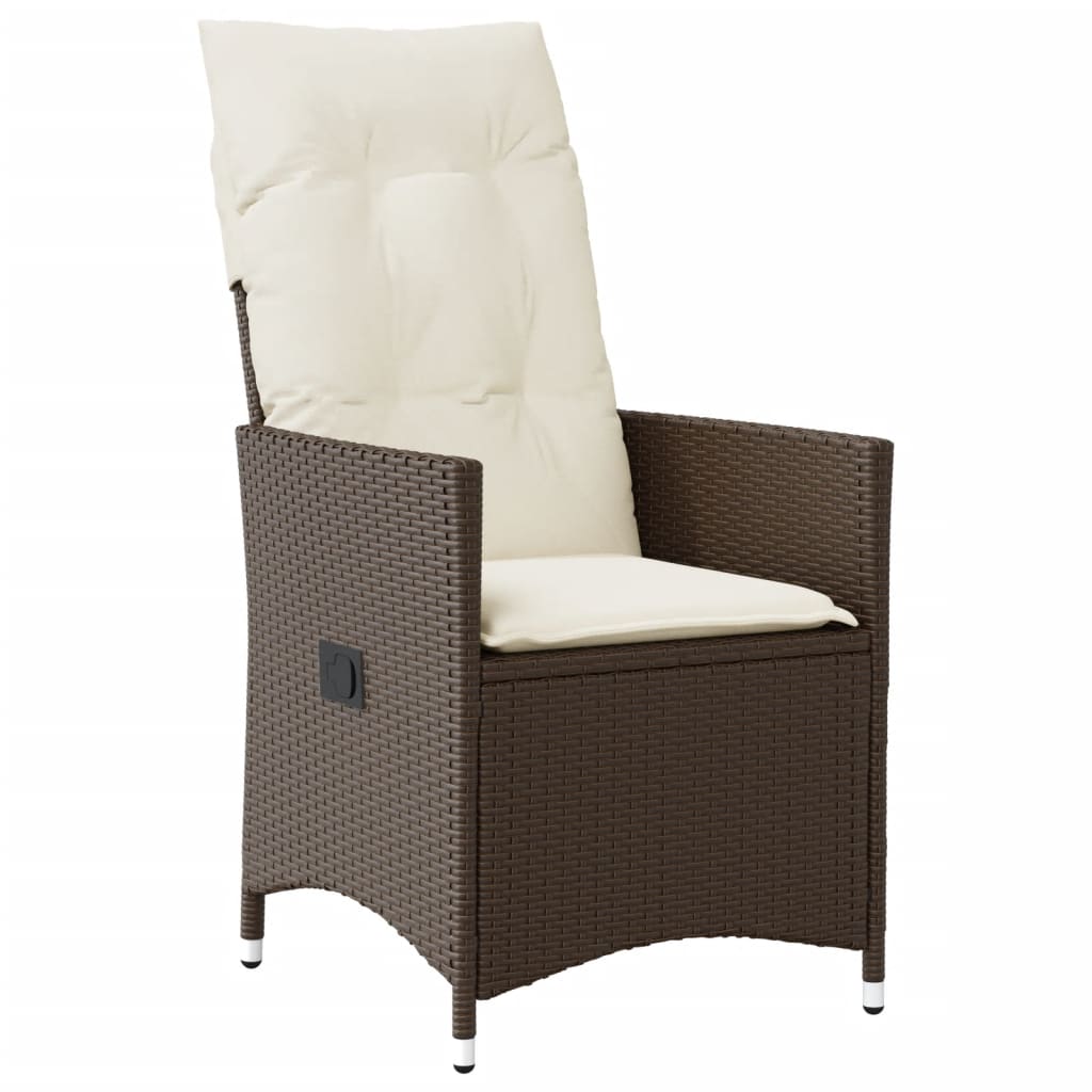 9Dílný Zahradní Bistro Set S Poduškami Hnědý Polyratan