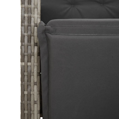 9Dílný Zahradní Bistro Set S Poduškami Šedý Polyratan