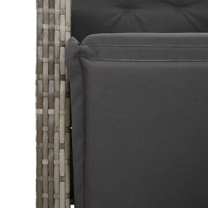 9Dílný Zahradní Bistro Set S Poduškami Šedý Polyratan
