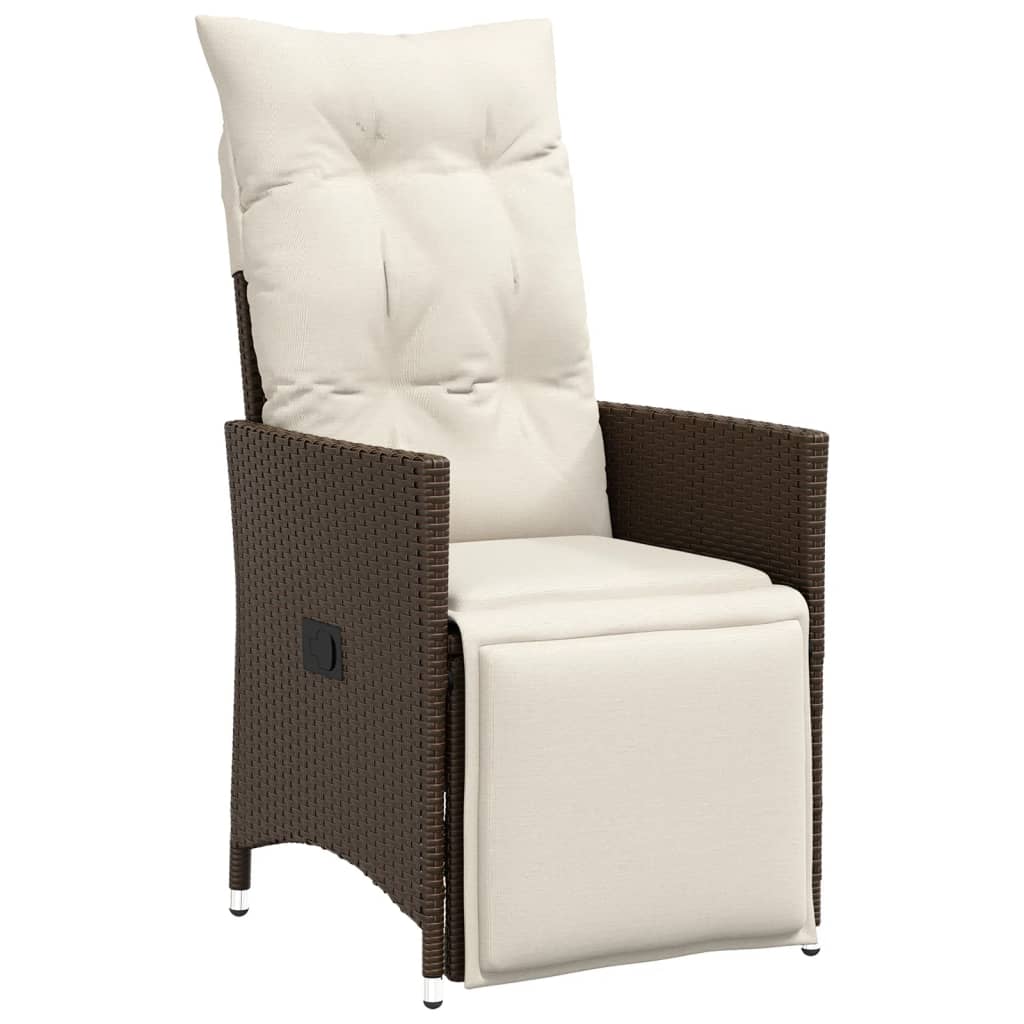 9Dílný Zahradní Bistro Set S Poduškami Hnědý Polyratan