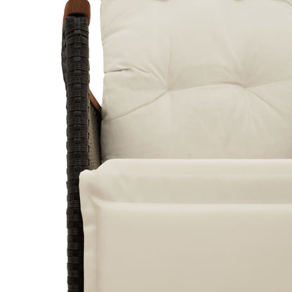 9Dílný Zahradní Bistro Set S Poduškami Černý Polyratan
