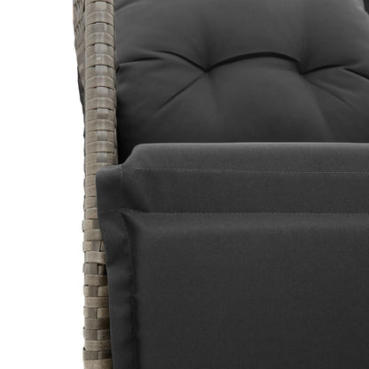 9Dílný Zahradní Bistro Set S Poduškami Šedý Polyratan