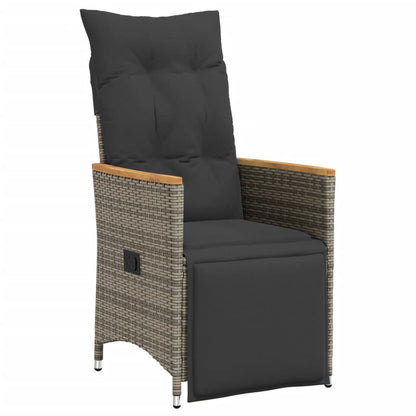 11Dílný Zahradní Bistro Set S Poduškami Šedý Polyratan