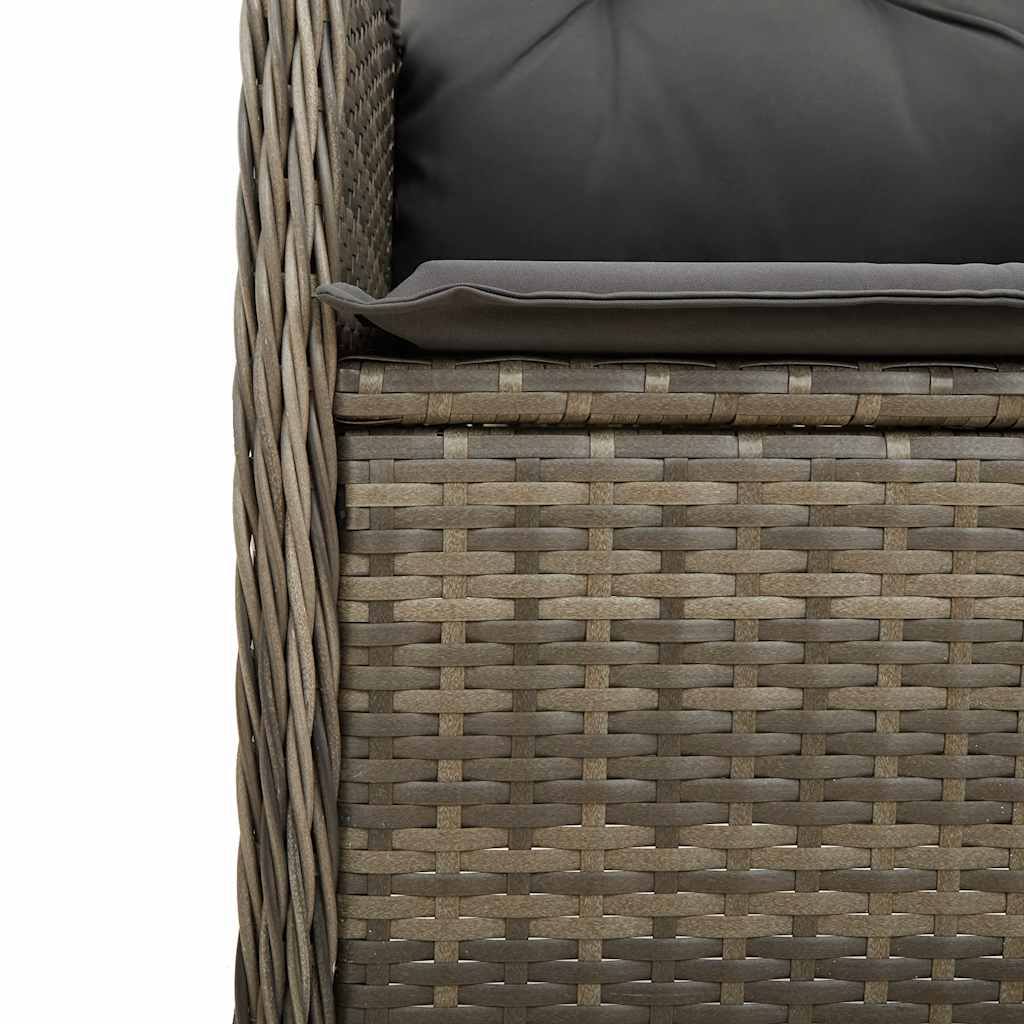 11Dílný Zahradní Bistro Set S Poduškami Šedý Polyratan
