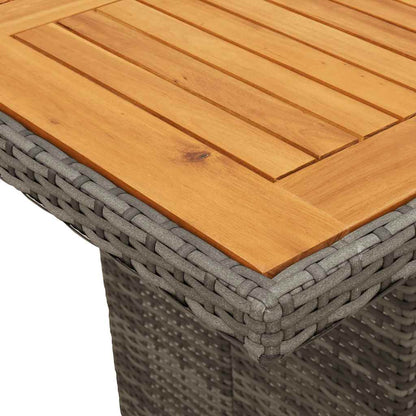 11Dílný Zahradní Bistro Set S Poduškami Šedý Polyratan
