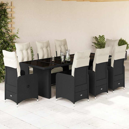 11Dílný Zahradní Bistro Set S Poduškami Hnědý Polyratan