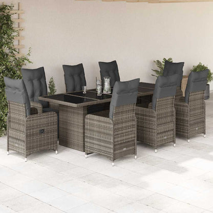 11Dílný Zahradní Bistro Set S Poduškami Hnědý Polyratan
