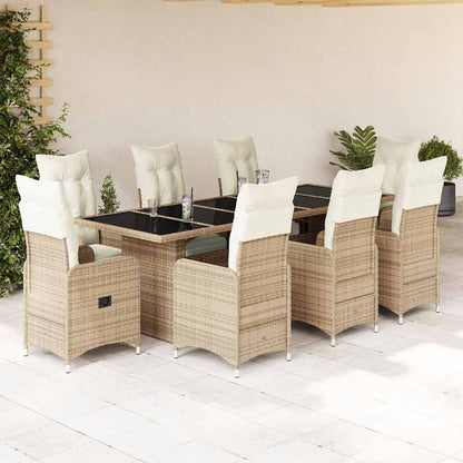 11Dílný Zahradní Bistro Set S Poduškami Hnědý Polyratan