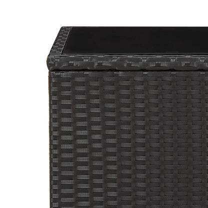 3Dílný Zahradní Jídelní Set S Poduškami Černý Polyratan