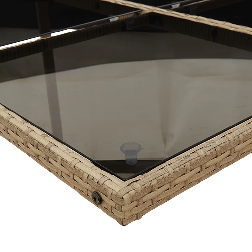 9Dílný Zahradní Jídelní Set S Poduškami Béžový Polyratan