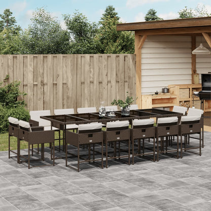 9Dílný Zahradní Jídelní Set S Poduškami Hnědý Polyratan