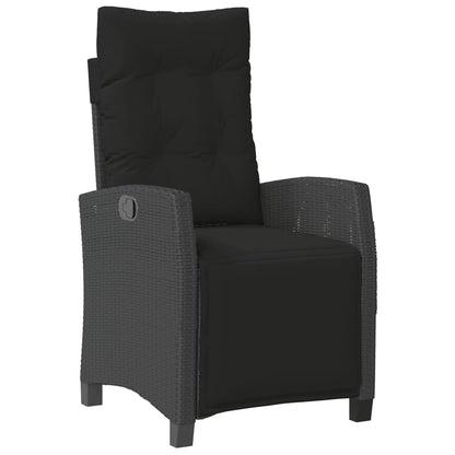 5Dílný Zahradní Jídelní Set S Poduškami Černý Polyratan
