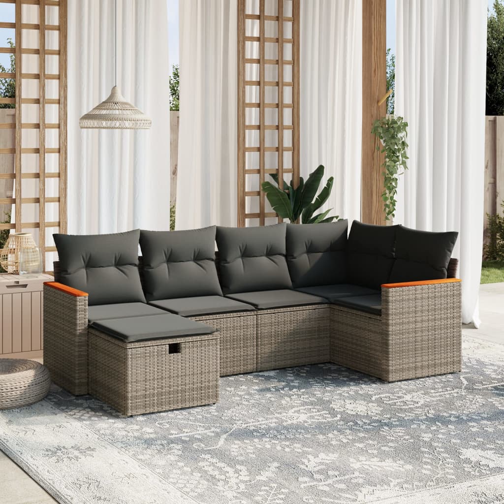 7Dílná Zahradní Sedací Souprava S Poduškami Béžová Polyratan