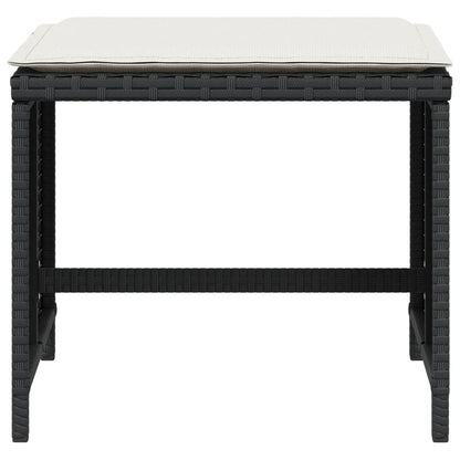 Zahradní Stoličky S Poduškami 4 Ks Černé 40X40X35 Cm Polyratan