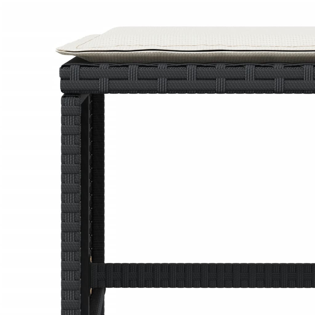 Zahradní Stoličky S Poduškami 4 Ks Černé 40X40X35 Cm Polyratan