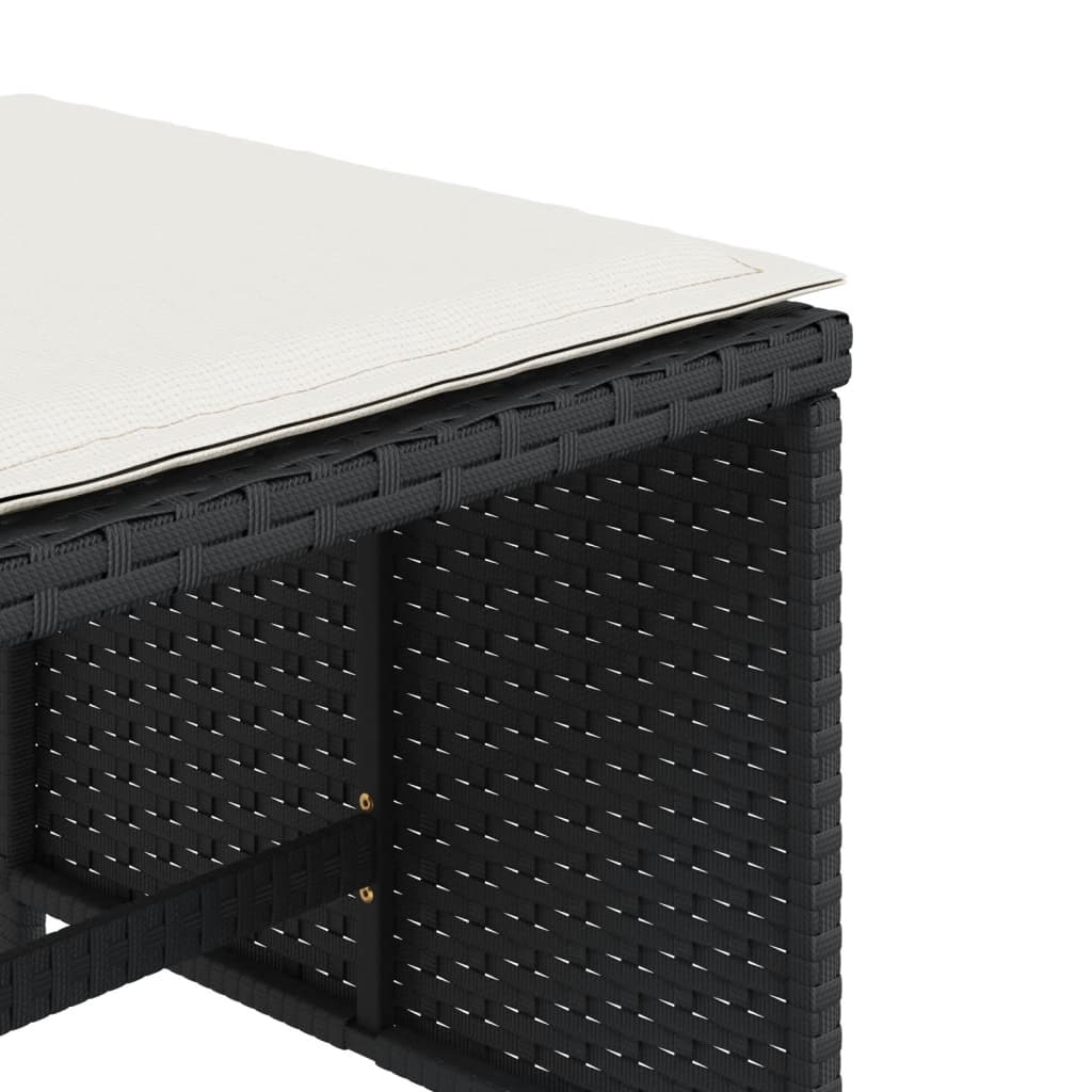 Zahradní Stoličky S Poduškami 4 Ks Černé 40X40X35 Cm Polyratan