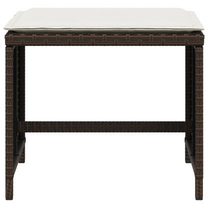 Zahradní Stoličky S Poduškami 4 Ks Hnědé 40X40X35 Cm Polyratan Bílá