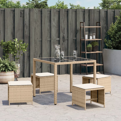 Zahradní Stoličky S Poduškami 4 Ks Béžové 40X40X35 Cm Polyratan Kámen