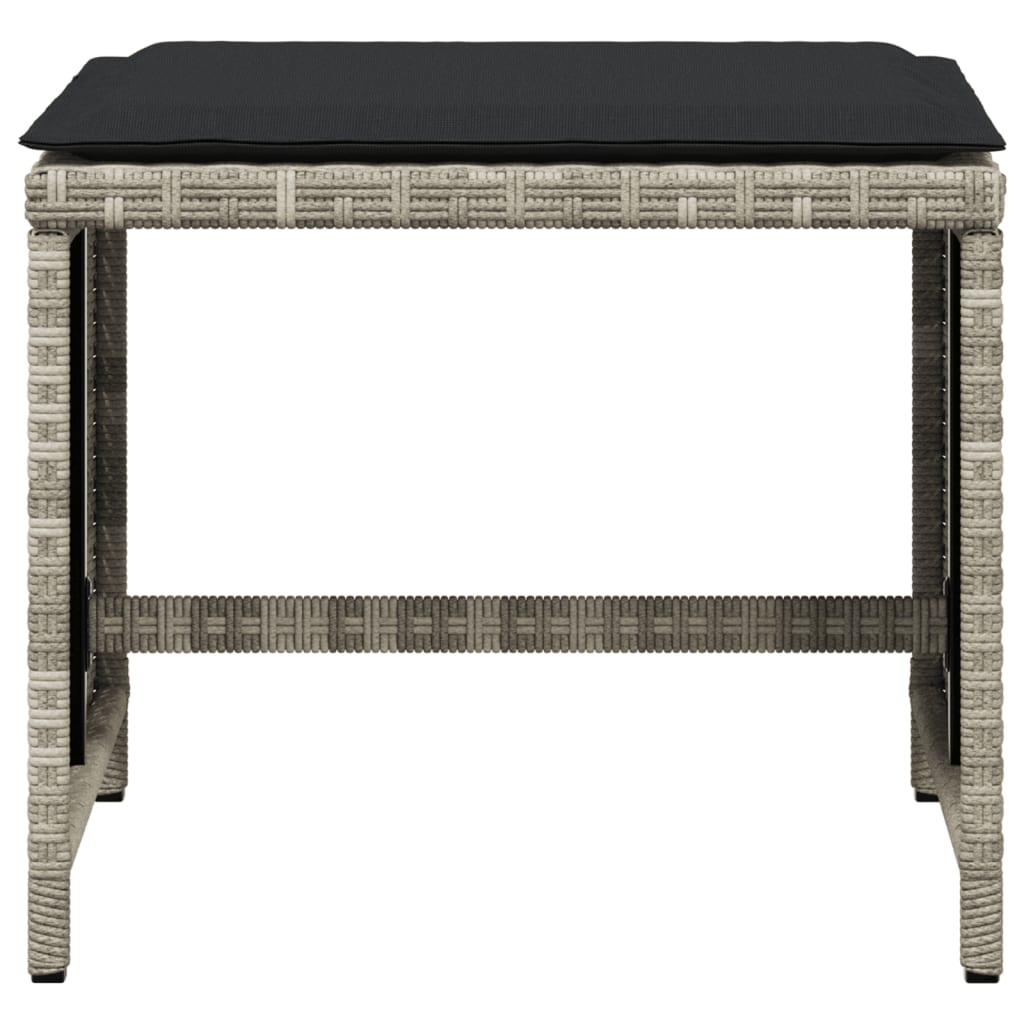 Zahradní Stoličky Podušky 4 Ks Světle Šedé 40X40X35Cm Polyratan Antracitová