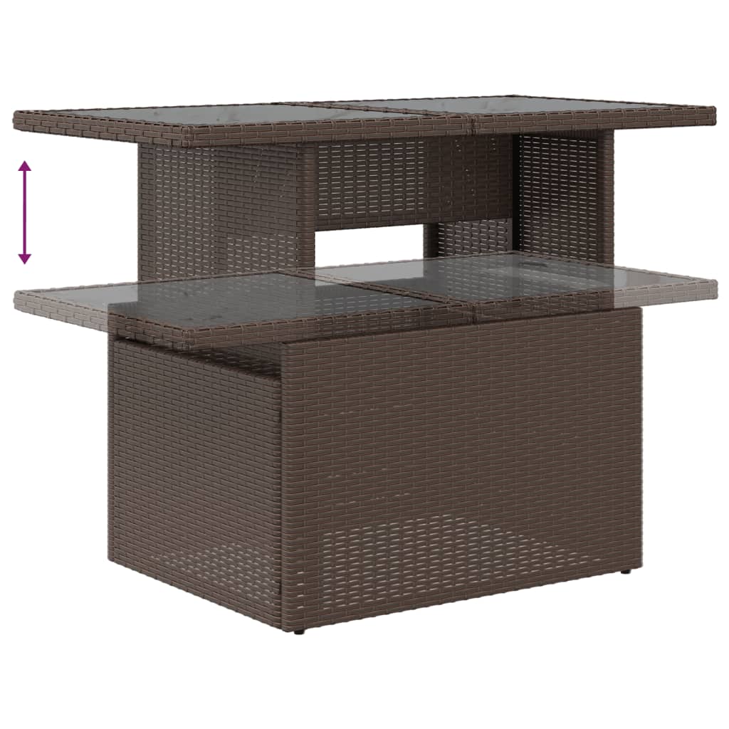 8Dílná Zahradní Sedací Souprava S Polštáři Hnědá Polyratan
