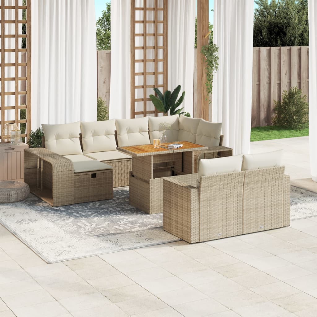 11Dílná Zahradní Sedací Souprava S Poduškami Černá Polyratan