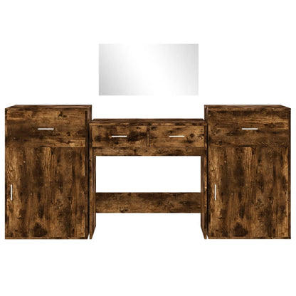 4Dílná Sada S Kosmetickým Stolkem Kompozitní Dřevo