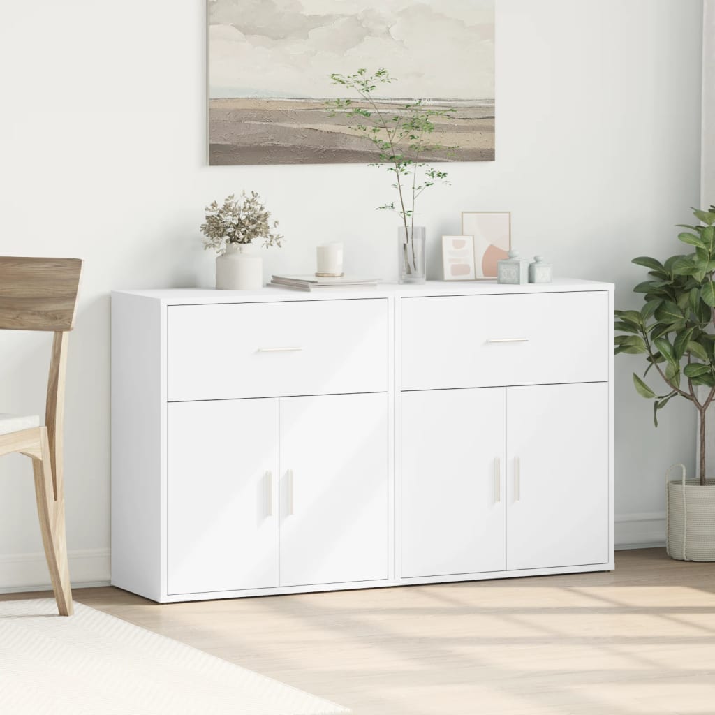 Příborníky 2 Ks Bílé 60 X 31 X 70 Cm Kompozitní Dřevo