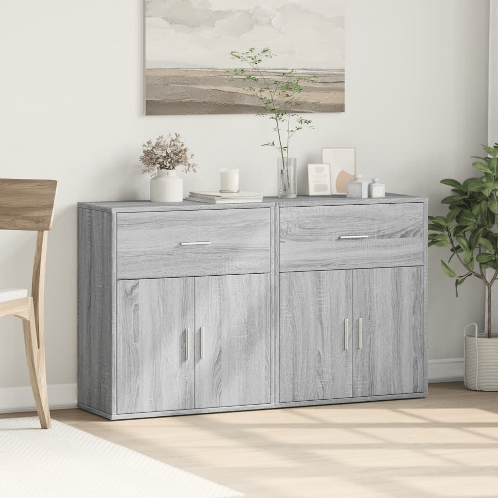 Příborníky 2 Ks Šedé Sonoma 60 X 31 X 70 Cm Kompozitní Dřevo