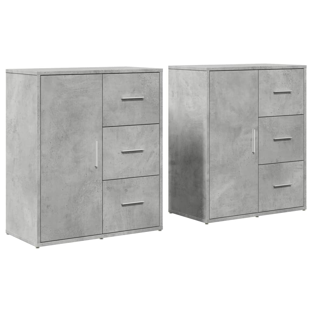 Příborníky 2 Ks Betonově Šedé 60 X 31 X 70 Cm Kompozitní Dřevo