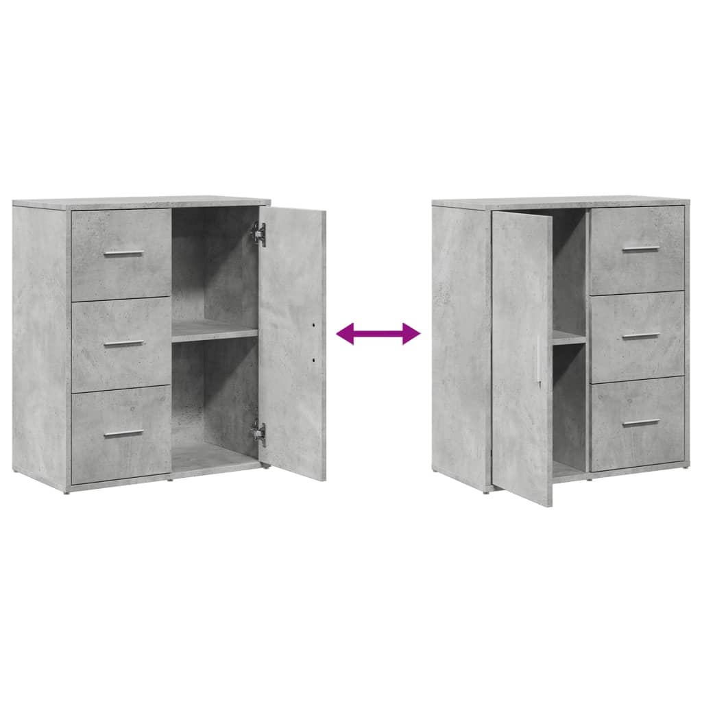 Příborníky 2 Ks Betonově Šedé 60 X 31 X 70 Cm Kompozitní Dřevo