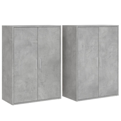 Příborníky 2 Ks Betonově Šedé 60 X 31 X 84 Cm Kompozitní Dřevo