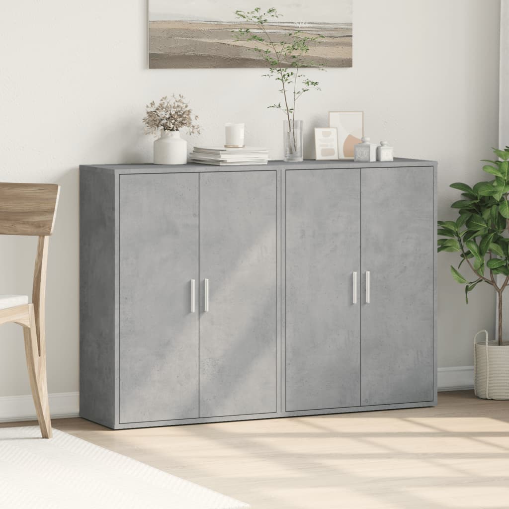Příborníky 2 Ks Betonově Šedé 60 X 31 X 84 Cm Kompozitní Dřevo
