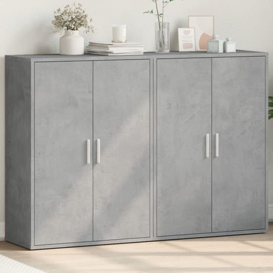 Příborníky 2 Ks Betonově Šedé 60 X 31 X 84 Cm Kompozitní Dřevo
