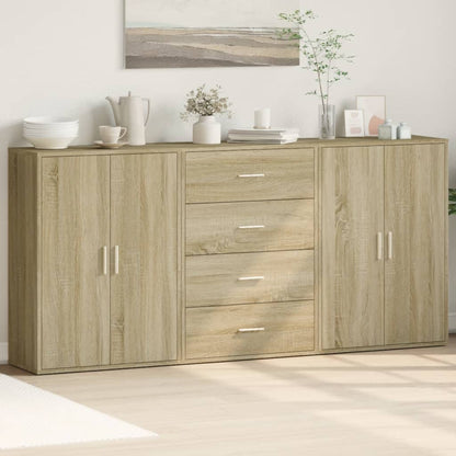 Příborníky 3 Ks Betonově Šedé 60 X 31 X 84 Cm Kompozitní Dřevo