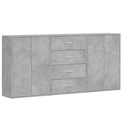 Příborníky 3 Ks Betonově Šedé 60 X 31 X 84 Cm Kompozitní Dřevo