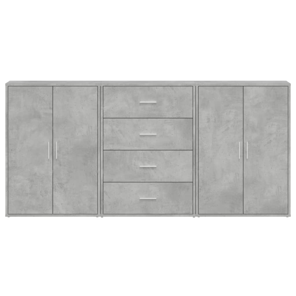 Příborníky 3 Ks Betonově Šedé 60 X 31 X 84 Cm Kompozitní Dřevo