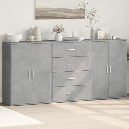 Příborníky 3 Ks Betonově Šedé 60 X 31 X 84 Cm Kompozitní Dřevo