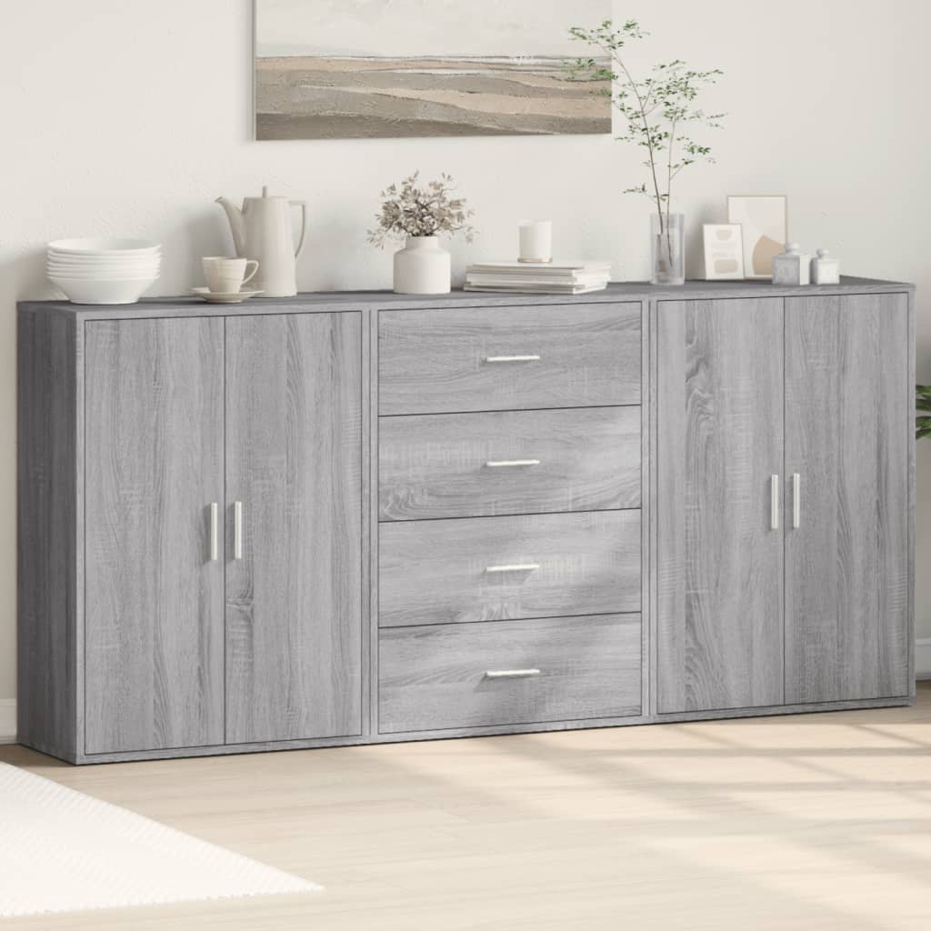 Příborníky 3 Ks Betonově Šedé 60 X 31 X 84 Cm Kompozitní Dřevo
