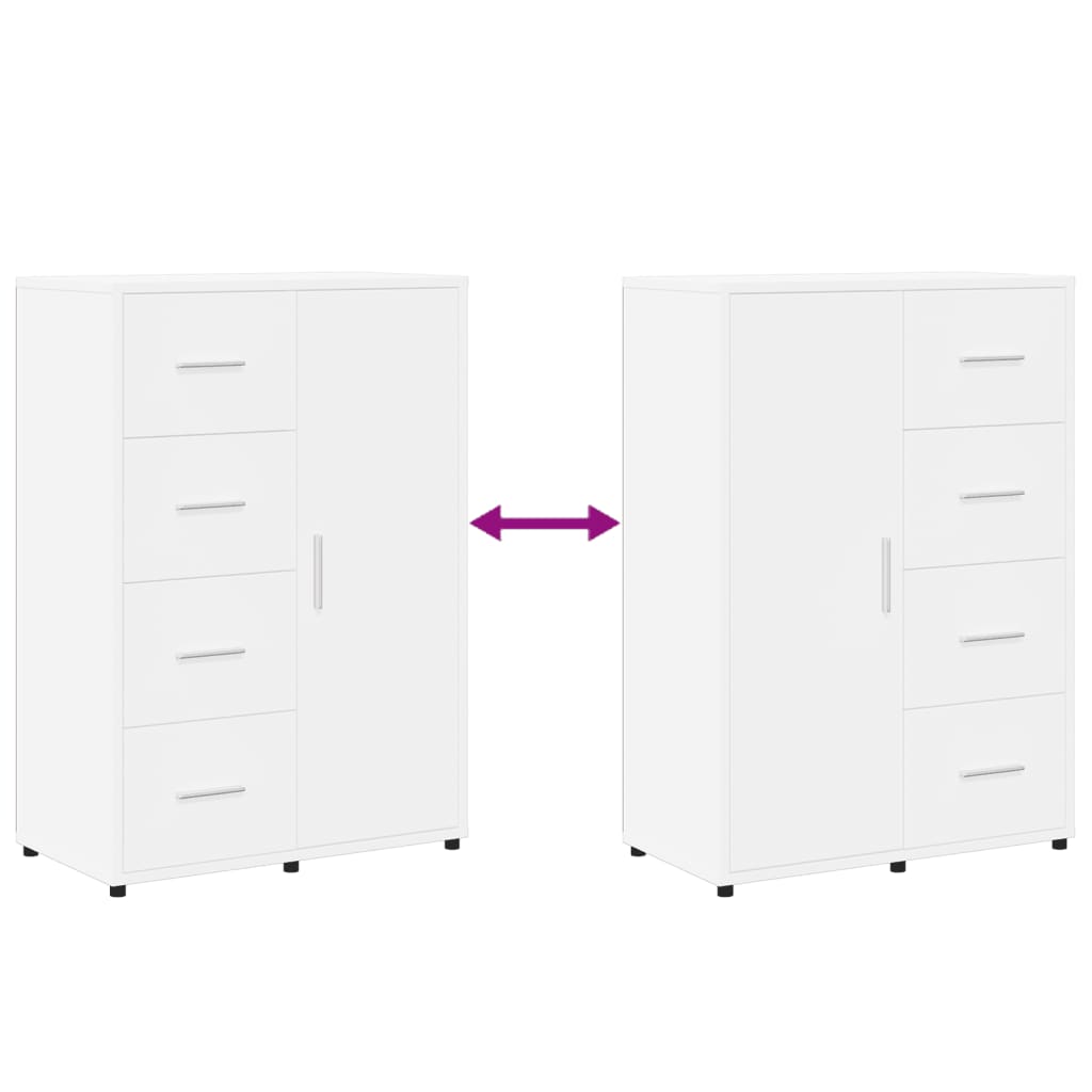 Příborníky 2 Ks Bílé 60 X 31 X 84 Cm Kompozitní Dřevo