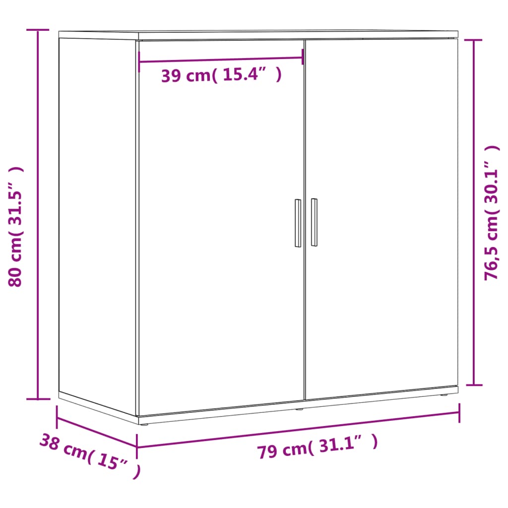 Příborníky 2 Ks 79 X 38 X 80 Cm Kompozitní Dřevo